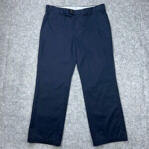 Robert Talbott Pants Mens 36x30 Carmel Black Chino Flat Front Cotton‎ Trousers
